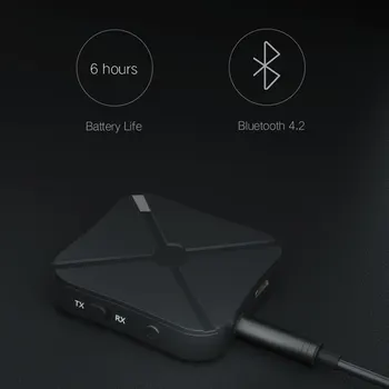 2 В 1 Стерео Bluetooth 4.2 Приемник Предавател Home TV, MP3, PC Безжичен Адаптер Аудио 3.5 ММ AUX