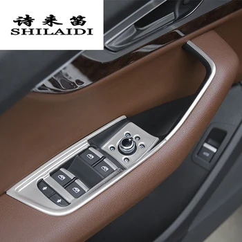 Украса на Интериора на Колата е от Въглеродни Влакна Автомобилен Ключ Прозорец на контролния Панел Автоматично Стикери Стайлинг За Audi Q7 4M 2016-2021 Аксесоари