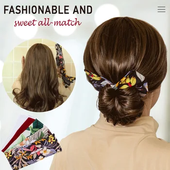 1бр Нов Дизайн за Лятото Шифон Лента За Коса Жените Лук лента за глава за Печат Родословни 6 Цвята, Вратовръзка на косата въже Спад Доставка