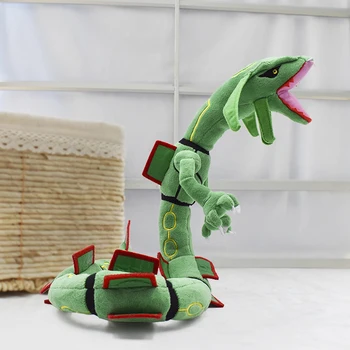 2018 Безплатна Доставка 83 см Плюшени Играчки Зелен Rayquaza Дракон Плюшени Играчки Кукли, Меки плюшени Играчки Brinquedos Подарък за Деца