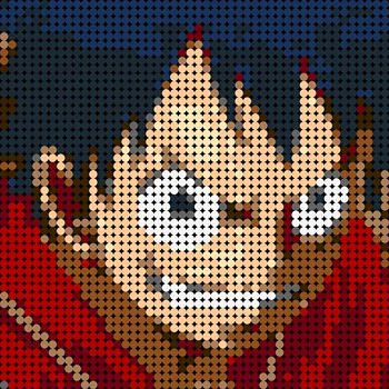 One piece Pixel Art Mosaic Живопис Building Blocks MOC аниме figure Luffy Pixel art decor Toys for children birthday gift