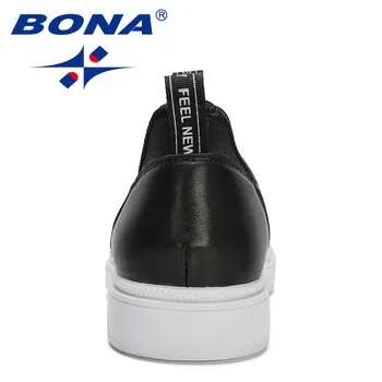BONA 2021 Нови Дизайнери Популярни Маратонки Мъжки Вулканизированная обувки Ежедневни Модерни обувки За ходене Мъжки Лека обувки на платформа Mansculino