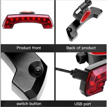 USB зареждане задна светлина на прожекторите под Наем Водоустойчив задна светлина колоездене Състезанието задни светлини за Сигурност премигващ светлинен индикатор Аксесоари за велосипеди