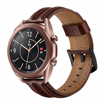 22 мм и 20 мм и Каишка от естествена кожа за часовници Samsung Galaxy Watch 3 45 мм 41 мм Active 2 Huawei Watch GT Band 2 За Galaxy 46 мм 42 мм