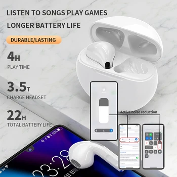 TWS Безжични Слушалки Bluetooth слушалки Слушалки Бас Слушалки Air Pro 6 Спортен Слушалка С Микрофон За Apple iPhone Huawei, Xiaomi