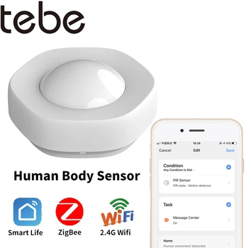 Tebe WiFi Сензор на Човешкото Тяло Интелигентен Инфрачервен Датчик за Движение, Човек Използването на Zigbee С Врата Sasha Smart Life App