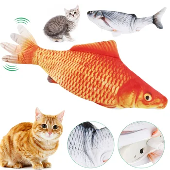 Електронна играчка за котки 3D Fish Electric USB Charging Simulation Fish Toys for Cats Пет Playing Toy доставки juguetes para gatos