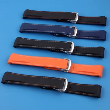 Гумени Силиконови каишки за часовници Извит Край и 20 мм и 22 мм 19 мм 21 мм за Omega Watch seaMaster за Skx007/009 за Pagani Design tools