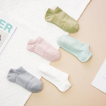5 Чифт Дамски Чорапи Плътен Цвят Gudetama Екипаж-Sock Разпродажба Popsocket