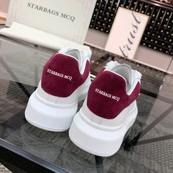 Starbags най-високата версия на мъжки и дамски спортни обувки Италиански дизайн, модни обувки на равна подметка, бяла висококачествена кожа