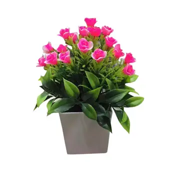 40%HOTArtificial Flower Нежни Екологични Пластмасови Мини-изкуствени растения в саксии за дома
