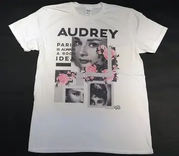 AUDREY HEPBURN Movie Official Fitted Jersey T Shirt Памук Letter Printed T-Shirt Top Tee Printing