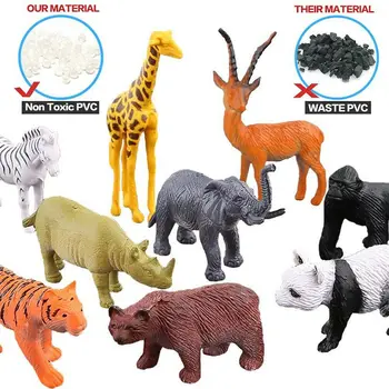 53 бр./компл. Animal Zoo World Model Action Figure Toy Set Cartoon Simulation Animals Figures Играчки Детски Educational Gift Collection