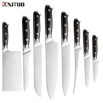 XITUO Кухненски Нож Набор от Японска Секира Нож Сантоку Остър Програма Обезкостяване Ножове От Неръждаема Стомана 7CR17 Инструменти За Приготвяне на Храна