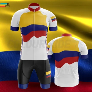 Колоездене Облекло За мъже под Наем Джърси Комплект 2021 Pro Team Colombia National Uniform Лятна Бързосъхнеща Облекло Roupas Masculinas Ciclismo