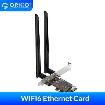 ORICO WIFI6 Двухдиапазонная Безжична мрежова Карта PCI-E Wifi Адаптер Bluetooth 5.0 2.4 G/5GHz Intel AX200 За PC