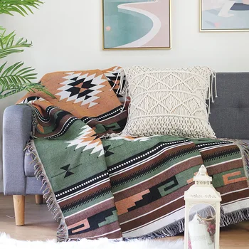 Скандинавски хвърли едно одеяло на дивана кърпа двустранен Абстрактна геометрия разтегателен одеяло Покривки декорация на стаята килим Пътуване пикник мат