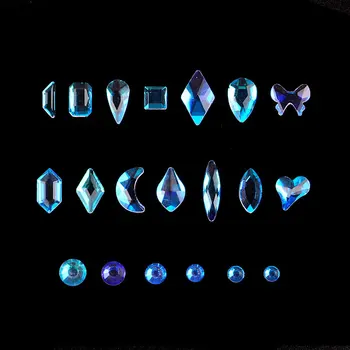 3100 бр./кор. Aurora Super Glitter Rhinestons 3D Flatback Glass маникюр Rhinestons Fancy формата на сърце Crystals Стоунс 
