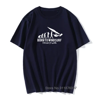 Нови Потници и Тениски, които са Родени За Уиндсърфинг Еволюцията на Върховете Тениски Мъжка Тениска 3D Harajuku Ретро Мъжка Тениска Козметична Негабаритная Тениска