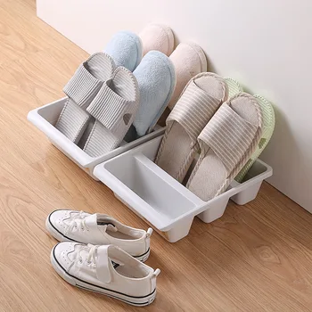 Прост, Модерен Вертикален Икономичен Рафтове За Тапочек Nordic Style Home Shoes Storage Holder Household Hotel Shoe Cabinet Organizer Tools