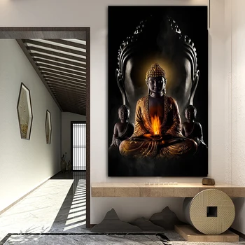 Бог Буда Плакати И Надписи Модерен Буда Платно Художествени Картини На Стената На Будизма Вяра Плакати, Стенни Картини Начало Декор