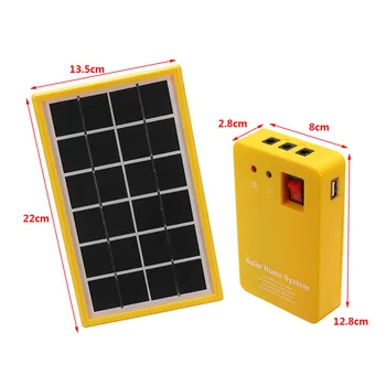 Джобно Solar charger Solar Home System Kit USB Charger Outdoor Indoor Camping Solar Panel Generator Комплект с 3 led крушки 5V