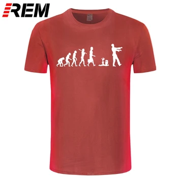REM Високо Качество на Мъжки дрехи Zombie Evolution Тениска Смешни Зомбита Тениска Fun Camisetas Памук С Къс Ръкав Тениска с Върховете на Тениски