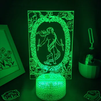Светът на Таро 3D Лава Лампи LED RGB Neon Touch USB Батерия лека нощ Рожден Ден Цветни Подарък Спалня малка странична Масичка Украса