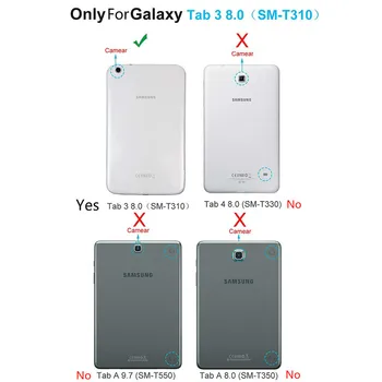За Samsung Galaxy Tab 3 8.0 Case магнитна поставка Пу кожен Калъф За Samsung Tab 3 8.0