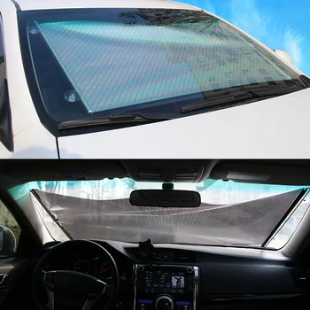 Колата Предни Слънцезащитен Блок Изолация Выдвижное Предния Прозорец на Колата Слънчеви Очила PVC Auto Прозорец Козирка Анти-UV Защита на сенника