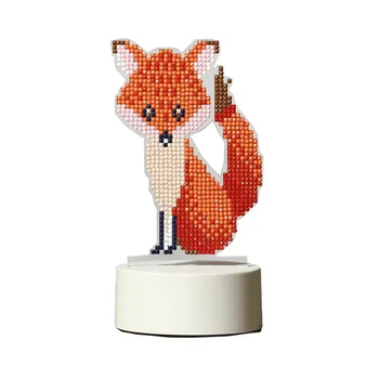 Направи си САМ LED Special Diamond Shaped Живопис Animal Light Fox Ръкоделие Бродерия Домашна Лампа Спалня Нощно Лампа