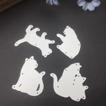 Grite 2019 New Cat Family Frame Metal Steel Cutting Умира Шаблони за направата на Scrapbooking САМ Албум Хартиени Карти на Релефни Печати