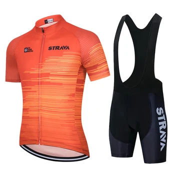 Велосипедна облекло STRAVA 2021 Pro Summer МТБ Bicycle Jerseys Дишаща Bike Clothing Maillot Ropa Ciclismo Cycling Jersey Set
