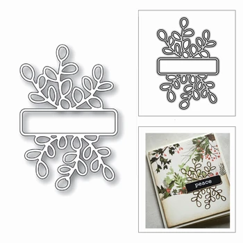 2020 New Коледа Leaves Note Label Metal Cutting Dies for САМ Scrapbooking and Card Making Decorative Embassing Занаятите No Stamp