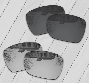 E. O. S 2 Чифта Черни и Сребърни Поляризирани Сменяеми лещи за слънчеви очила Oakley Dispatch 1 OO9090