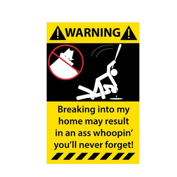 Aliauto Funny Car Sticker Breaking Inti My Home May Result In An Ass Whoopin You Will Never Forget Decal PVC,15cm*10cm