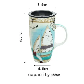 Европа красиви чаши за кафе и чаша керамична чаша с капак kawai чаша Двойка подарък пътуване голям капацитет чаши чаша чаша едро