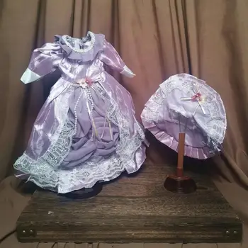 Стилът на европейския 41 см ExquisiteDoll Облекло Керамична Кукла Подходящо Облекло и шапка Пълна с подарък