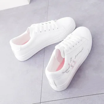 Мода обувки Дамски вулканизированная обувки дантела Тенис Feminino Zapatos De Mujer Дамски маратонки На платформа Ежедневни Бели обувки