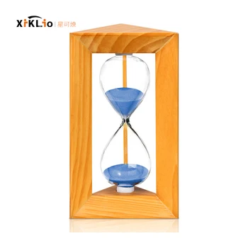 скандинавски стил ретро декор триъгълни дървени, стъклени пясъчен часовник 5/10/15/30 минути пясък таймер Ръкоделие Начало дневна Маса аксесоар