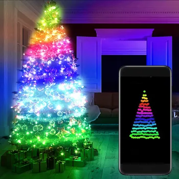 Usb Led String Light Bluetooth App Control Меден Проводник String Lamp-Водоустойчива Открит Фея Светлините На Коледната Украса На Коледната Елха