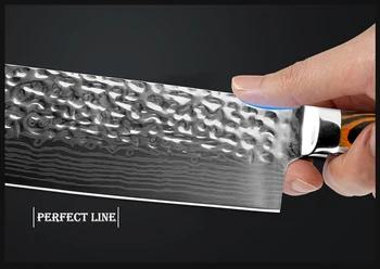 XITUO Кухня Накири Нож Ръчна изработка Изкован Дамаск Лазерен Модел Готвач Нож От Неръждаема Стомана Месо Секира за Рязане на Ножа За Приготвяне на Храна