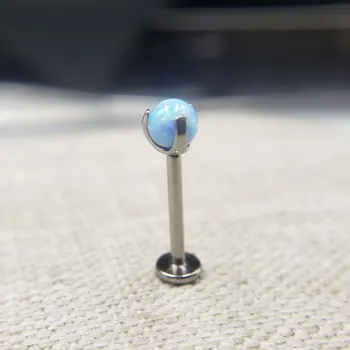 16G Импланти Grade Titanium ASTM F136 Labret Opal Топка Ring for Helix Мивка Ухото Устна Език, Кожа, Хрущял Пиърсинг Бижута на Тялото