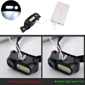 Преносим Мини XPE + COB LED Светлини и USB Зареждащи Фарове Къмпинг Езда Риболов Главоболие Светлини Фенера Водоустойчив Фенер