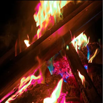 25 г Магически Огън Цветен Пламък на Прах Огън Саше в пиротехника Магически Трик Открит Къмпинг Туризъм Инструменти за Оцеляване