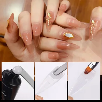 100шт Clear Dual Forms Tips Nail System Full Cover Quick Building Gel Мухъл Tips Нокти Extension Forms Top Molds For Нокти Tips