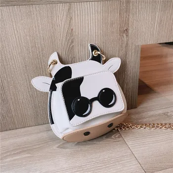 Дамска Чанта Сладко Cow Shape Наплечная Чанта Small Single Chain Crossbody Чанта Summer Funny Animal Bag