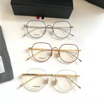 2021 води до пренебрегване том Brand Design Eyeglasses Кръгла Титановая Сверхлегкая Дограма за Мъже, Жени Очила Късогледство Рецепта Gafas с Оригиналната кутия
