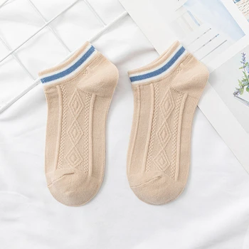 дамски пролетно-летни чорапи тънки напречно сечение Дишащи Абсорбират потта Удобни Универсални Прости бели жълти дамски чорапи