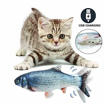 Cat Toy Fish, Реалистична Плюшен Шлепающая Риба, Забавни Закрит Интерактивни Играчки за котки Са идеални за Кусания Дъвче Рита,Движение Играчка Коте